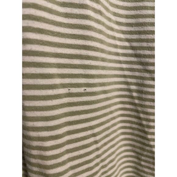 Erika Womens Top Small Green Striped Floral Embroidered Cottagecore FLAW Y2K - Picture 3 of 8